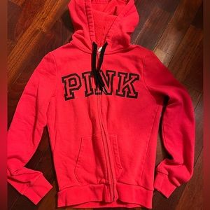 Pink women’s zip up hoodie size xs